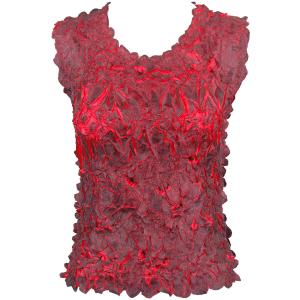 647 - Sleeveless Origami Tops Black - Red - One Size Fits Most