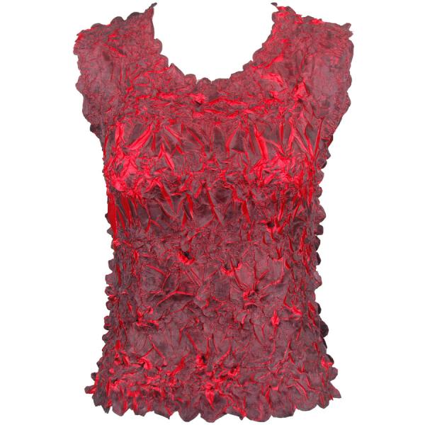 Wholesale 647 - Sleeveless Origami Tops Black - Red - One Size Fits Most