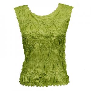 647 - Sleeveless Origami Tops Solid Leaf Green - Queen Size Fits (XL-2X)