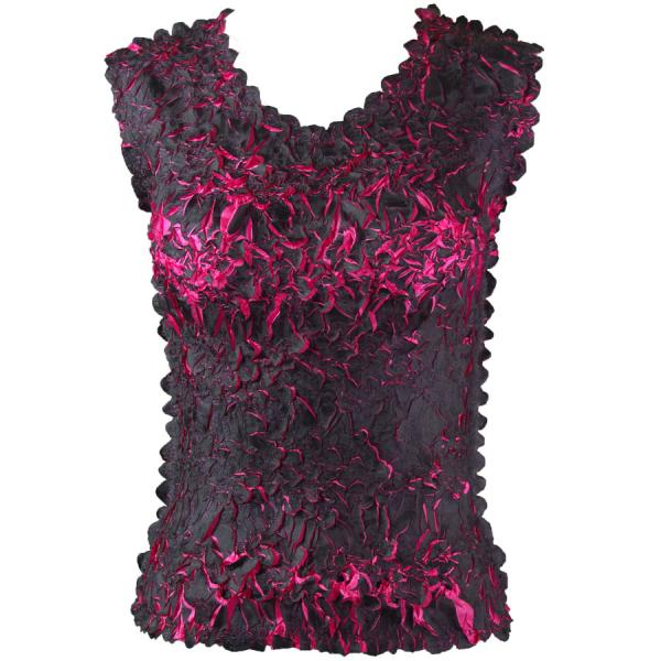 Wholesale 647 - Sleeveless Origami Tops Black - Hot Pink - One Size Fits Most