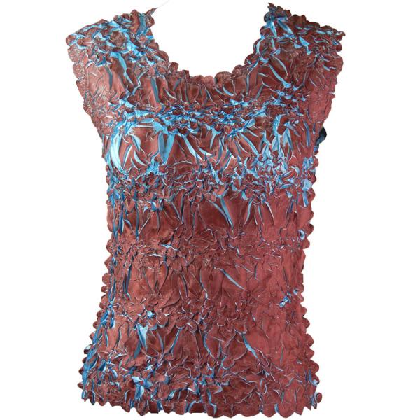 Wholesale 647 - Sleeveless Origami Tops Brown - Sky Blue - One Size Fits Most