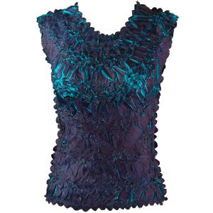 647 - Sleeveless Origami Tops Dark Purple - Teal - Queen Size Fits (XL-2X)