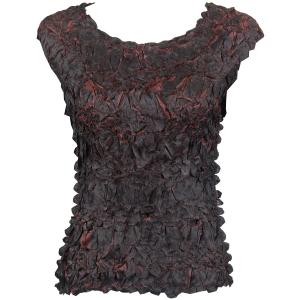 647 - Sleeveless Origami Tops Black - Brown - Queen Size Fits (XL-2X)