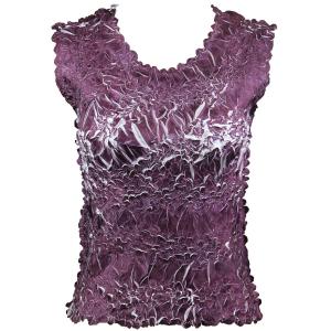 647 - Sleeveless Origami Tops Purple - White - One Size Fits Most