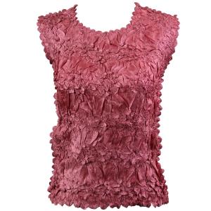 647 - Sleeveless Origami Tops Solid Coral Pink - Queen Size Fits (XL-2X)