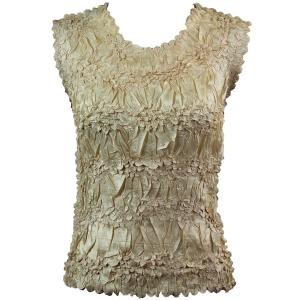 647 - Sleeveless Origami Tops Solid Light Gold - Queen Size Fits (XL-2X)
