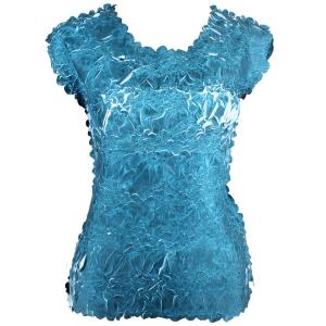 647 - Sleeveless Origami Tops Deep Teal - White - Queen Size Fits (XL-2X)