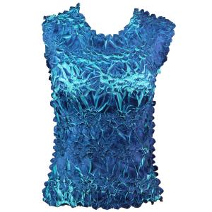 647 - Sleeveless Origami Tops Navy - Light Turquoise - One Size Fits Most