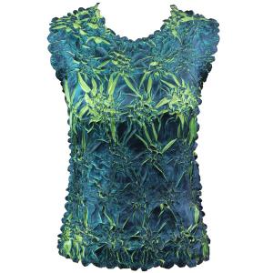 647 - Sleeveless Origami Tops Navy - Light Green - One Size Fits Most