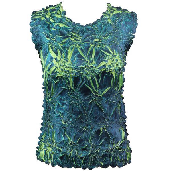 Wholesale 647 - Sleeveless Origami Tops Navy - Light Green - One Size Fits Most