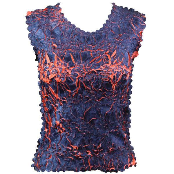Wholesale 647 - Sleeveless Origami Tops Navy - Coral - One Size Fits Most