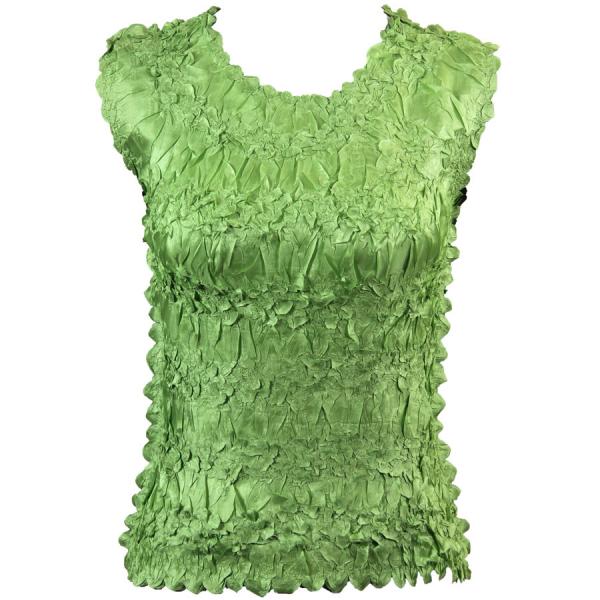 Wholesale 647 - Sleeveless Origami Tops Solid Light Green - One Size Fits Most