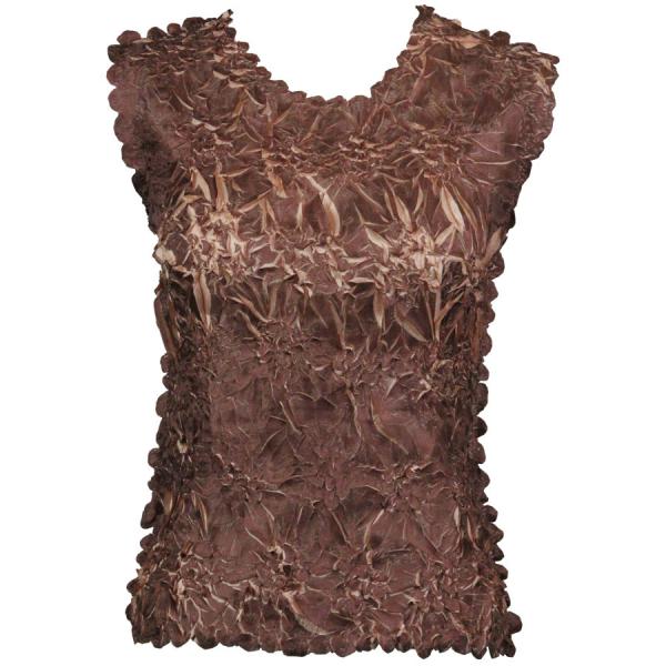 Wholesale 647 - Sleeveless Origami Tops Chocolate - Champagne - One Size Fits Most