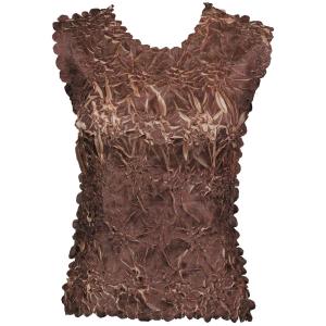 647 - Sleeveless Origami Tops Chocolate - Champagne - Queen Size Fits (XL-2X)