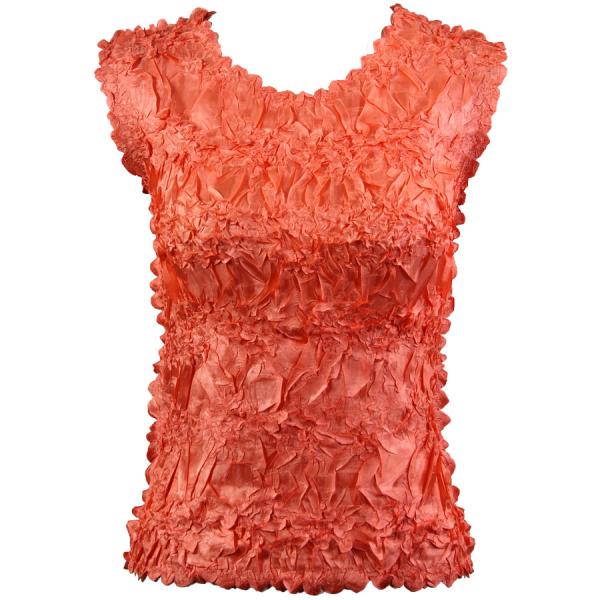 Wholesale 647 - Sleeveless Origami Tops Solid Tangerine - One Size Fits Most