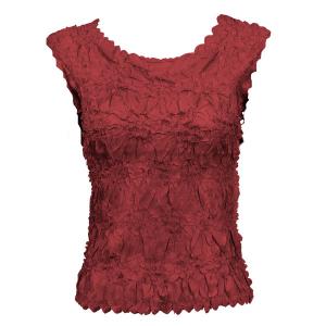 647 - Sleeveless Origami Tops Solid Cranberry - Queen Size Fits (XL-2X)