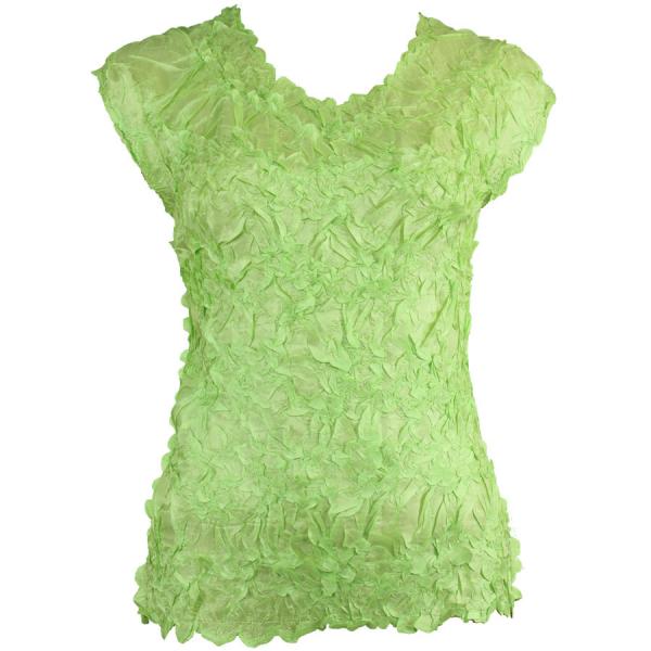 Wholesale 647 - Sleeveless Origami Tops Solid Spring Green - Queen Size Fits (XL-2X)