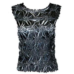 647 - Sleeveless Origami Tops Black - White - One Size Fits Most
