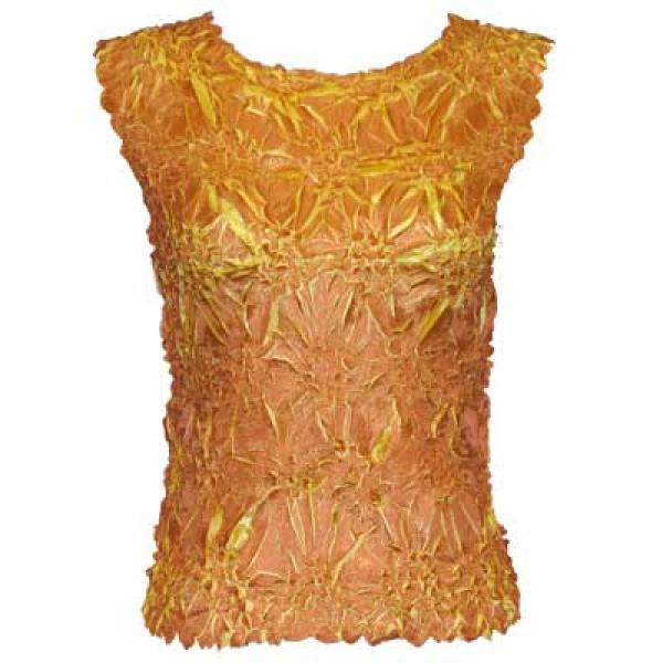 Wholesale 647 - Sleeveless Origami Tops Pumpkin - Gold - One Size Fits Most