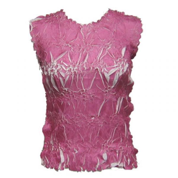 Wholesale 647 - Sleeveless Origami Tops Raspberry - White - One Size Fits Most