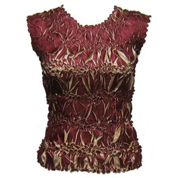 Wholesale 647 - Sleeveless Origami Tops Maroon - Sand - One Size Fits Most