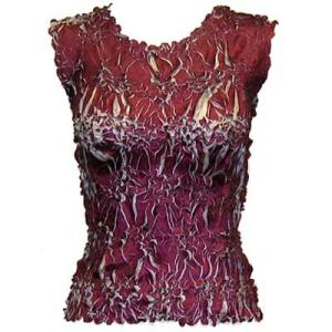 647 - Sleeveless Origami Tops Wine - Silver - One Size Fits Most