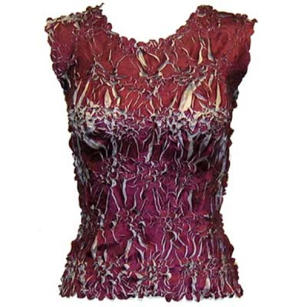 Wholesale 647 - Sleeveless Origami Tops Wine - Silver - One Size Fits Most