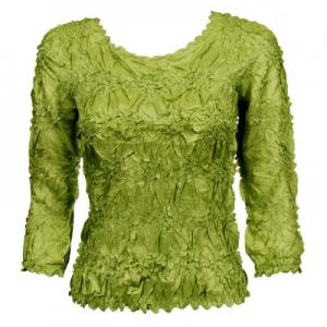 648 - Origami Three Quarter Sleeve Tops Solid Leaf Green - One Size Fits Most