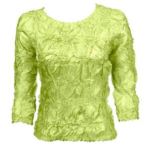 648 - Origami Three Quarter Sleeve Tops Solid Lime - One Size Fits Most