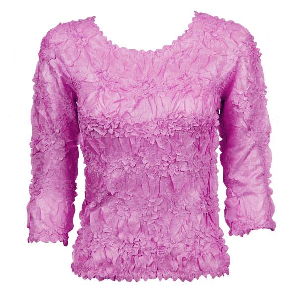 wholesale 648 - Origami Three Quarter Sleeve Tops Solid Raspberry Sherbet (MB) - One Size Fits Most