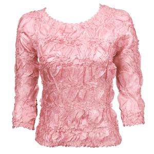 648 - Origami Three Quarter Sleeve Tops Solid Light Pink - One Size Fits Most