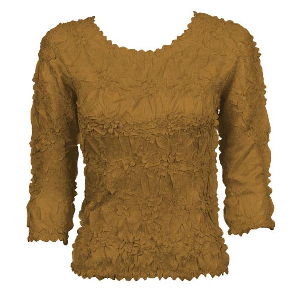 wholesale 648 - Origami Three Quarter Sleeve Tops Solid Mocha (MB) - One Size Fits Most