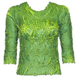 648 - Origami Three Quarter Sleeve Tops Emerald - Lime - Queen Size Fits (XL-2X)
