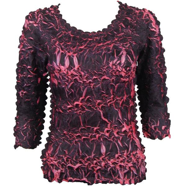 wholesale 648 - Origami Three Quarter Sleeve Tops Black - Coral Pink (MB) - One Size Fits Most
