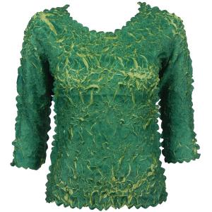648 - Origami Three Quarter Sleeve Tops Hunter - Lime - Queen Size Fits (XL-2X)
