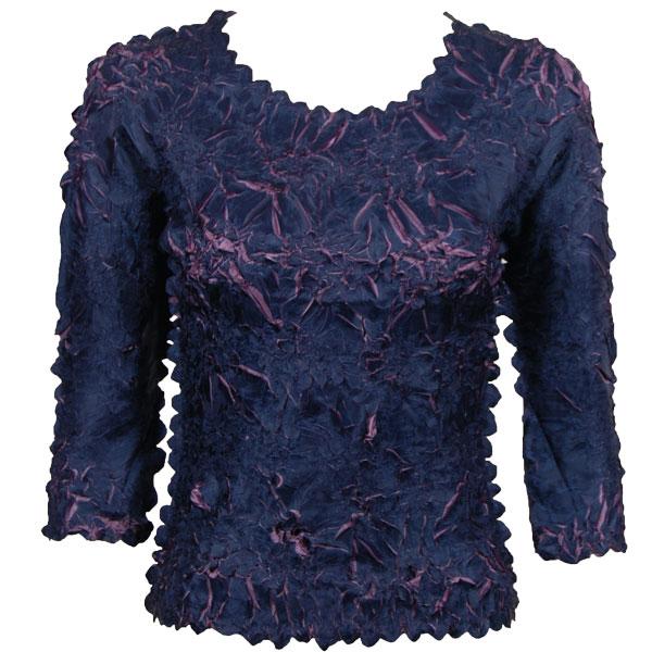 wholesale 648 - Origami Three Quarter Sleeve Tops Midnight - Lilac (MB) - One Size Fits Most