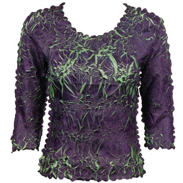 wholesale 648 - Origami Three Quarter Sleeve Tops Grape - Light Green (MB) - One Size Fits Most