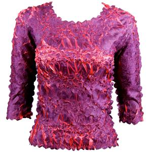 648 - Origami Three Quarter Sleeve Tops Purple - Coral - One Size Fits Most