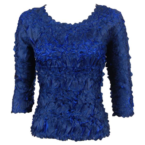 wholesale 648 - Origami Three Quarter Sleeve Tops Midnight - Royal (MB) - One Size Fits Most