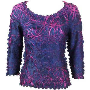 648 - Origami Three Quarter Sleeve Tops Midnight - Orchid - One Size Fits Most
