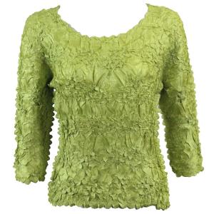 648 - Origami Three Quarter Sleeve Tops Solid Green - One Size Fits Most