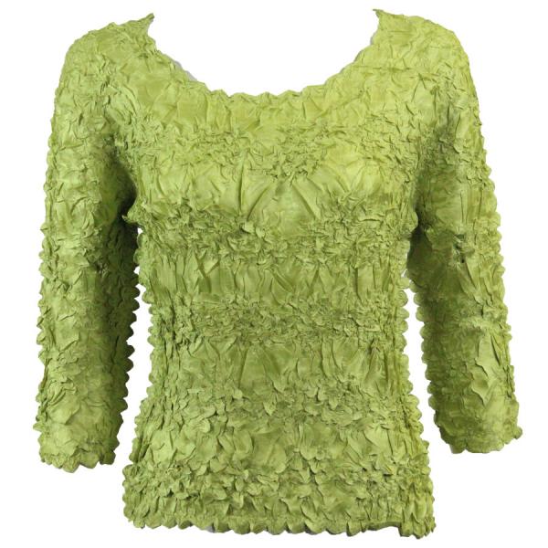 Wholesale 648 - Origami Three Quarter Sleeve Tops Solid Green - One Size Fits Most