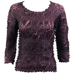 648 - Origami Three Quarter Sleeve Tops Purple - Dusty Purple - One Size Fits Most