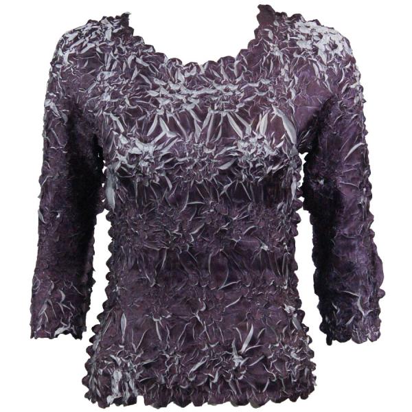 Wholesale 648 - Origami Three Quarter Sleeve Tops Purple - Platinum - One Size Fits Most
