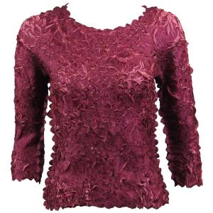 648 - Origami Three Quarter Sleeve Tops Plum - Coral Pink - One Size Fits Most