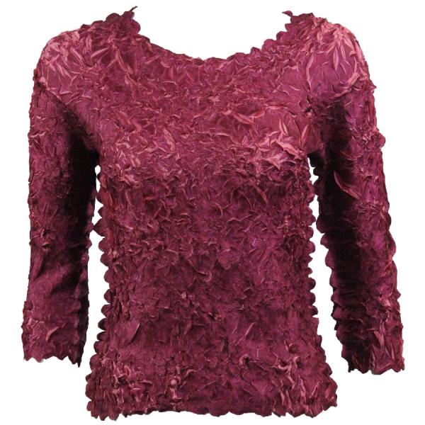 Wholesale 648 - Origami Three Quarter Sleeve Tops Plum - Coral Pink - One Size Fits Most