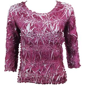 648 - Origami Three Quarter Sleeve Tops Plum - White - One Size Fits Most