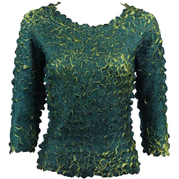 Wholesale 648 - Origami Three Quarter Sleeve Tops Deep Teal - Green - One Size Fits Most