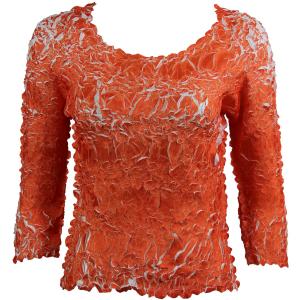 648 - Origami Three Quarter Sleeve Tops Orange - White - One Size Fits Most