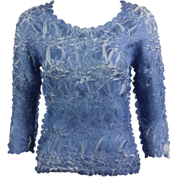 wholesale 648 - Origami Three Quarter Sleeve Tops Denim - White (MB) - One Size Fits Most